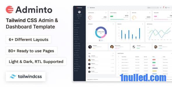 Adminto v1.0 Nulled - Шаблон панели администратора Tailwind