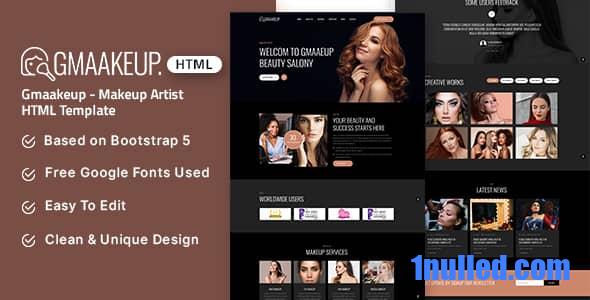 Gmaakeup Nulled - HTML-шаблон для визажиста