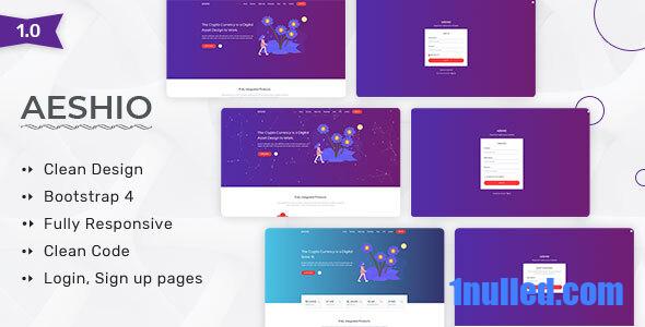 Aeshio Nulled - HTML5-шаблон криптовалюты