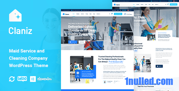 Claniz v1.0.3 Nulled - Тема WordPress «Услуги по уборке»