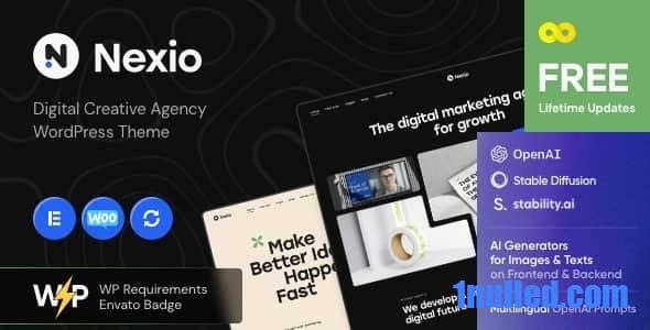 Nexio v1.1 Nulled - Тема WordPress для цифрового креативного агентства + AI