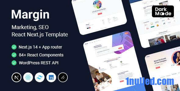 Margin Nulled - Маркетинговый SEO шаблон Next.js React + безголовый WordPress