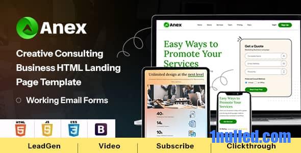 Anex Nulled - HTML-шаблон целевой страницы консалтинговых и деловых услуг