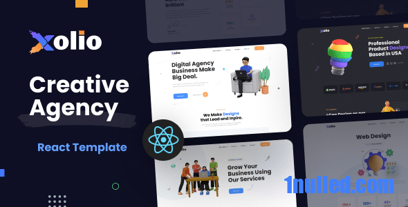 Xolio Nulled - Шаблон React для портфолио креативного агентства