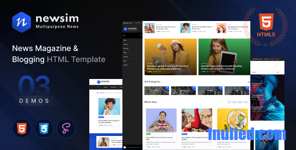 Newsim Nulled - HTML-шаблон для ведения блога журнала новостей