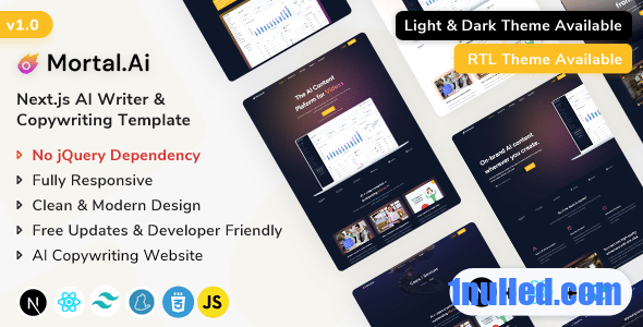 Mortal Nulled - Шаблон копирайтинга React Next.js AI Writer