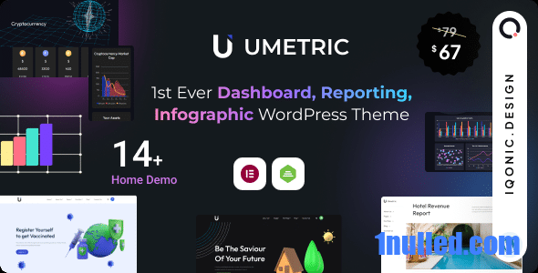 Umetric 2.0.4 Nulled - Панель управления WordPress, тема для отчетов и инфографики