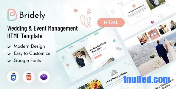 Bridely Nulled - HTML-шаблон для управления свадебными мероприятиями