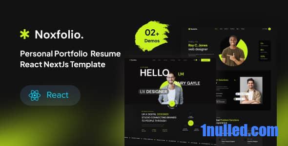 Noxfolio Nulled - Резюме личного портфолио Шаблон React NextJs