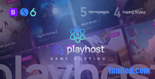 Playhost Nulled - Сервер игрового хостинга Шаблон React NextJs