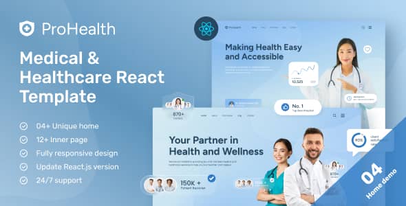 ProHealth Nulled - Шаблон ReactJS для медицины и здравоохранения