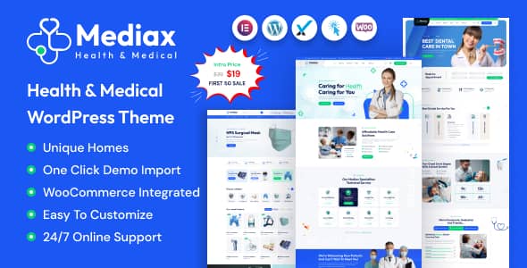 Mediax v1.0 Nulled - Медицинская тема WordPress для здоровья