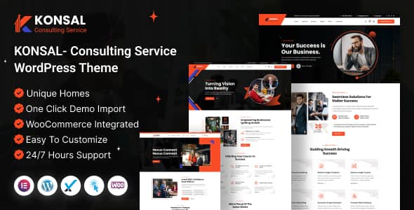 Konsal v1.0.0 Nulled - Тема WordPress для корпоративного бизнес-консалтинга