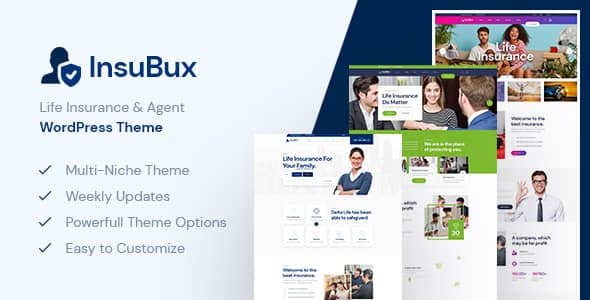 Insubux v1.0.4 Nulled - WordPress тема страховой компании