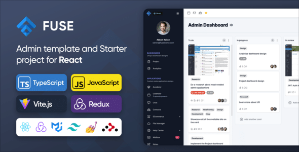 Fuse React TS v10.3.0 Nulled - Redux, RTK-запрос, TypeScript, Vite, шаблон панели администратора