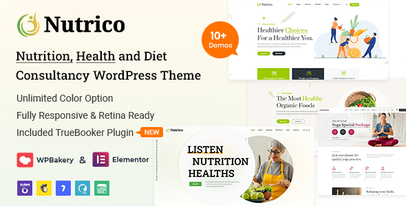 Nutrico v5.3 Nulled - Тема WordPress «Питание и здравоохранение»