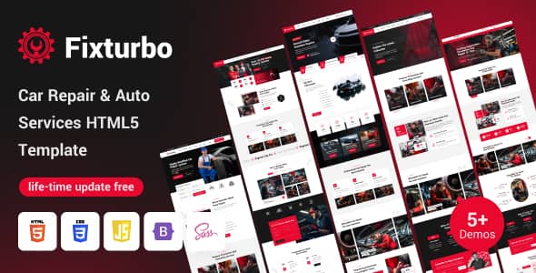 Fixturbo Nulled - Ремонт автомобилей Автоуслуги HTML5-шаблон Многоцелевой