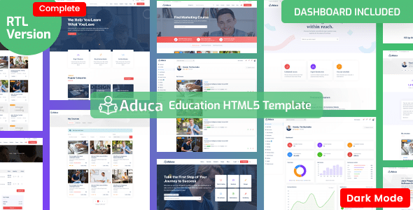 Aduca Nulled - Образовательный HTML-шаблон с информационной панелью