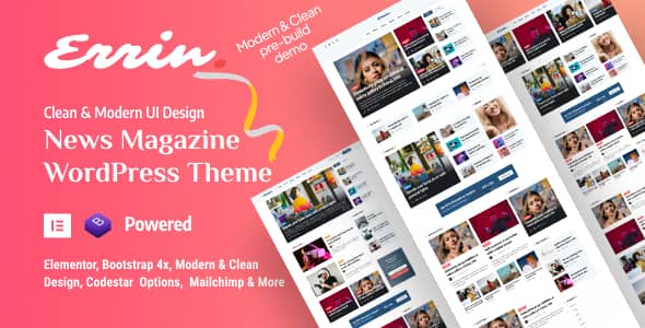 Errin v1.0.6 Nulled - Тема WordPress для личного блога