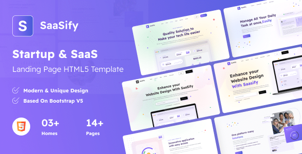 Saasify Nulled - HTML5-шаблон целевой страницы SaaS для стартапа