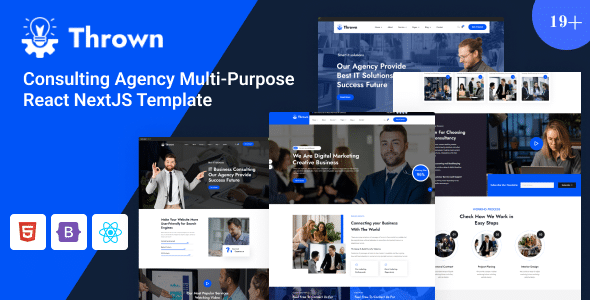 Thrown Nulled - Многоцелевой шаблон React NextJS для агентства бизнес-консалтинга