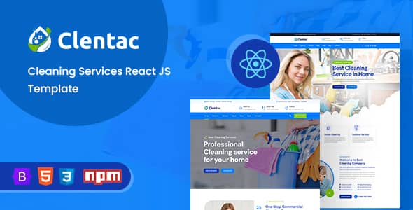 Clentac – Cleaning Services React JS Template - 