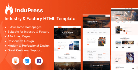 InduPress Nulled - HTML-шаблон «Промышленная фабрика»