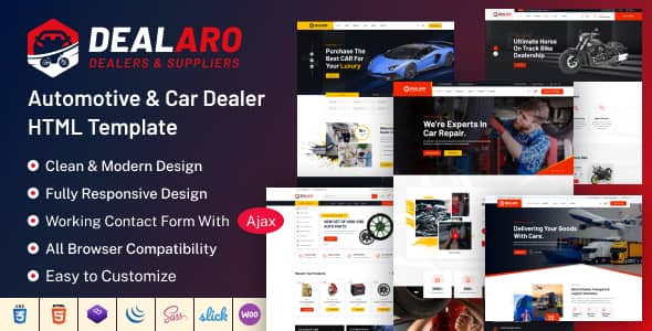 Dealaro Nulled - HTML-шаблон «Автомобильный дилер»