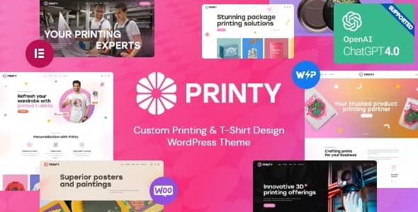 Printy v1.0 Nulled - Тема WordPress для дизайна футболок с индивидуальной печатью