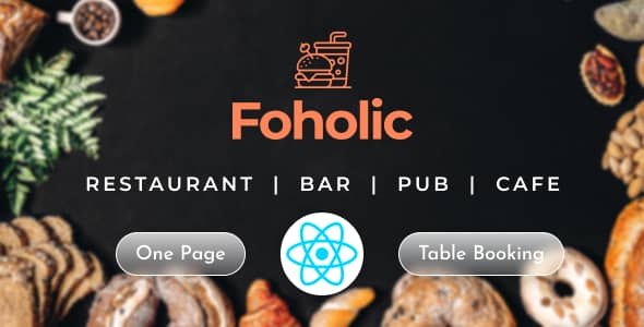 Foholic Food Nulled - Шаблон React для ресторана, кафе, еды