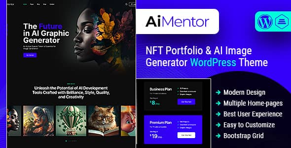 AI Mentor v1.0 Nulled - Тема WordPress для генератора изображений AI