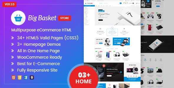 Big Basket Nulled - Многоцелевой HTML-шаблон электронной коммерции