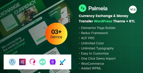 Palmela v1.3 Nulled - Тема WordPress для онлайн-банкинга и денежных переводов