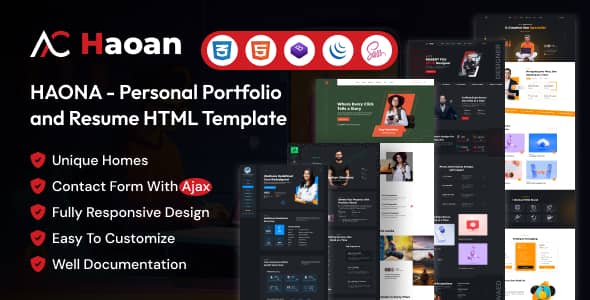 HAONA – Personal Portfolio and Resume HTML Template - 