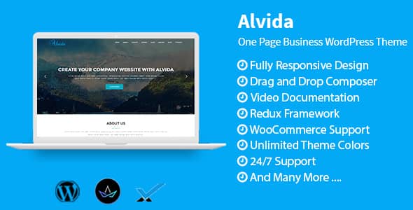 Alvida v1.3 Nulled - Одностраничная бизнес-тема WordPress