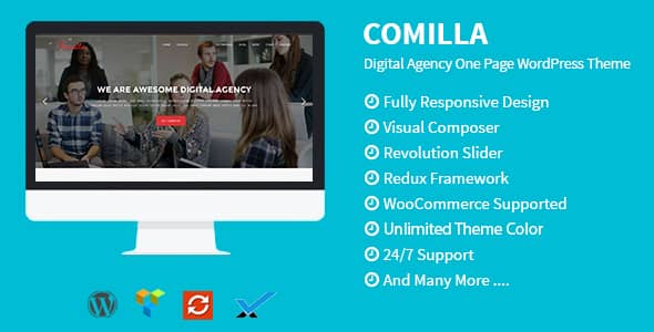 Comilla v1.6 Nulled - Одностраничная тема WordPress для цифрового агентства