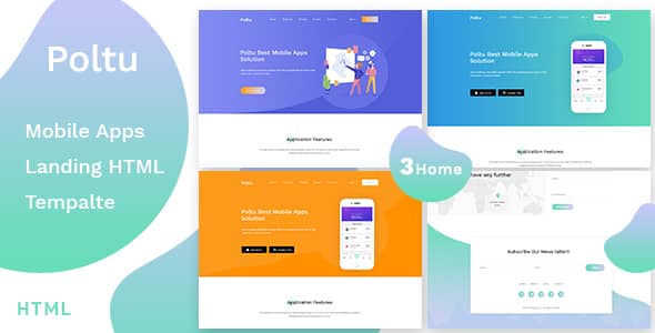 Poltu Nulled - HTML-шаблон целевой страницы мобильного приложения