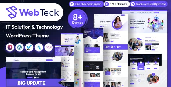 Webteck v1.0 Nulled - Тема WordPress для ИТ-решений и технологий