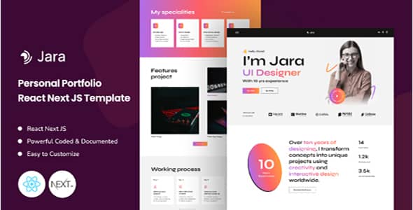 Jara v1.0 Nulled - Шаблон React NextJS для личного портфолио