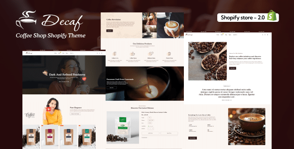 Decaf Nulled - Кофейня Shopify Тема