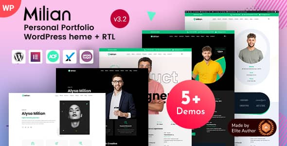 Milian v3.2 Nulled - Тема WordPress для личного портфолио, онлайн-резюме и резюме