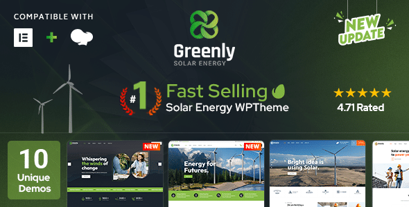 Greenly v7.1 Nulled - Тема WordPress «Экология и солнечная энергия»