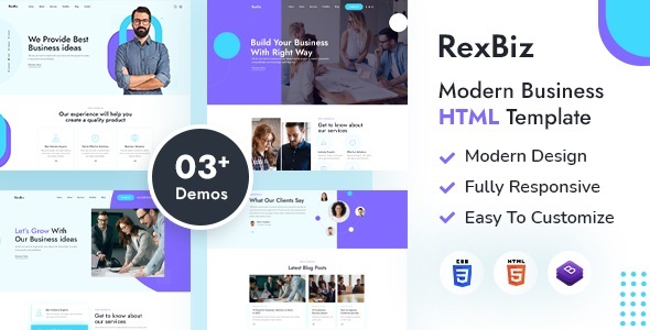 Rexbiz Nulled - HTML-шаблон корпоративного агентства