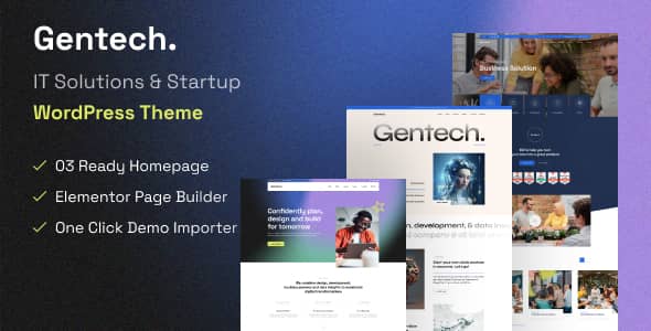 Gentech v1.0.0 – IT Solutions Startup WordPress Theme - 