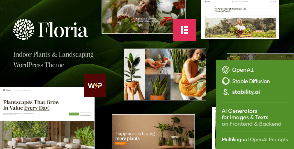 Floria v1.0 Nulled - Тема WordPress «Сад и ландшафтный дизайн»