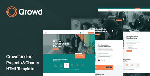 Qrowd Nulled - HTML-шаблон благотворительных проектов краудфандинга