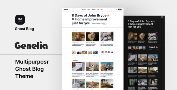 Genelia v1.0.1 Nulled - Многоцелевая тема блога Ghost
