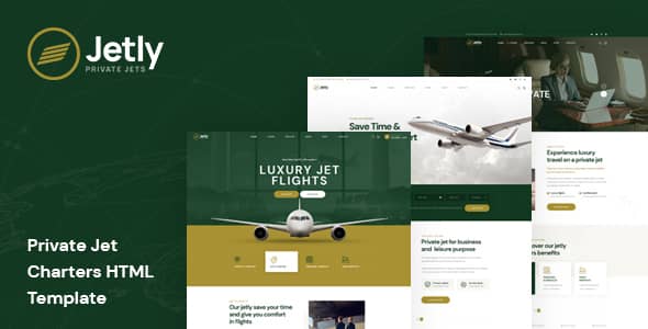 Jetly Nulled - HTML-шаблон для чартеров частных самолетов