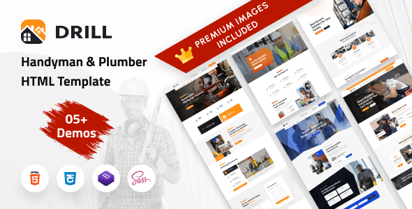 Drill Nulled - HTML-шаблон «Услуги разнорабочего»