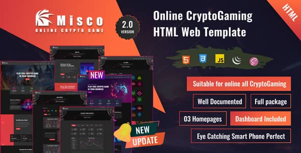 Miscoo v2.0 Nulled - HTML-шаблон для онлайн-криптоигр